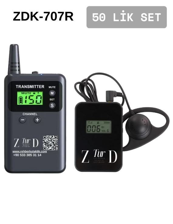 ZDK-707R 50 Lik Hac Umre Rehber Kulaklık Sistemleri 
