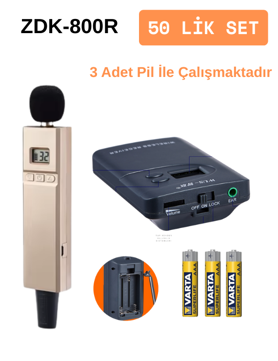 ZDK-800R 50 Lik Hac Umre Rehber Kulaklık Sistemleri 
