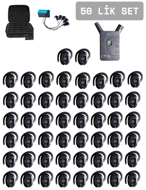 ZDK-2425W 50 Lik Set Tur Rehber Kulaklık  Sistemleri 