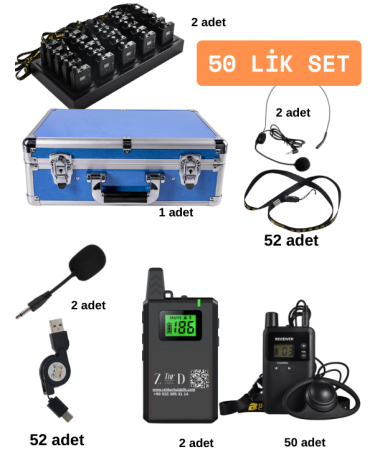 ZDK-813 50 Lik Hac Umre Rehber Kulaklık Sistemleri 