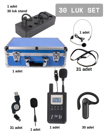 ZDK-6901R 30 Luk Set Tur Rehber Kulaklık  Sistemleri 