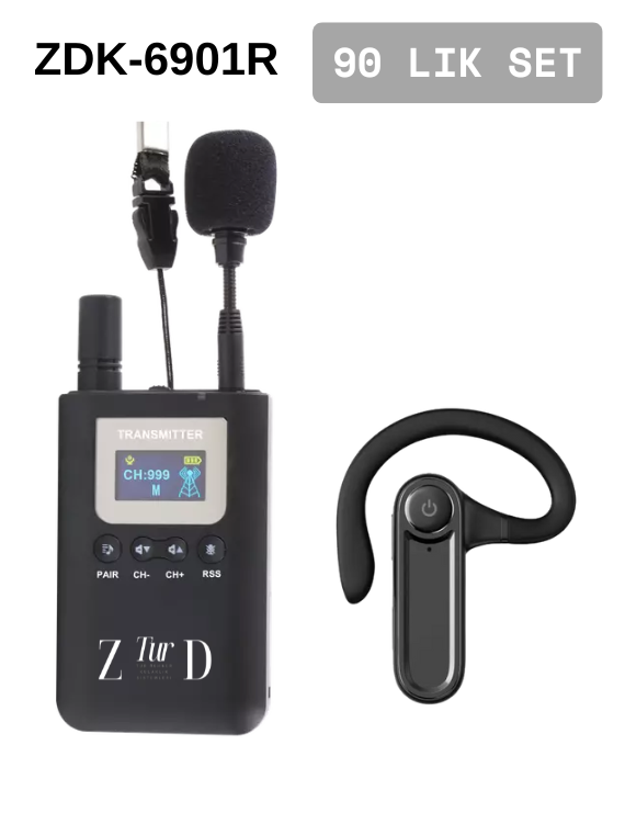 ZDK-6901R 90 Luk Set Tur Rehber Kulaklık  Sistemleri 