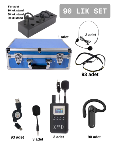 ZDK-6901R 90 Luk Set Tur Rehber Kulaklık  Sistemleri 