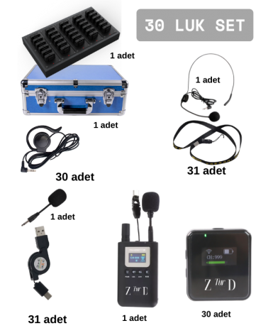ZDK-7300RL 30 Luk Set Tur Rehber Kulaklık  Sistemleri 