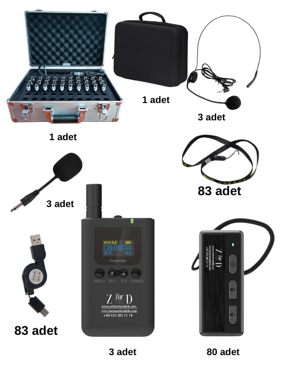 ZDK-225 80 Lik Hac Umre Rehber Kulaklık Sistemleri 