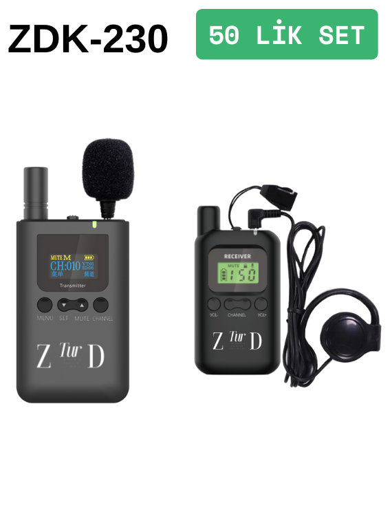 ZDK-230 50 Lik Hac Umre Rehber Kulaklık Sistemleri 