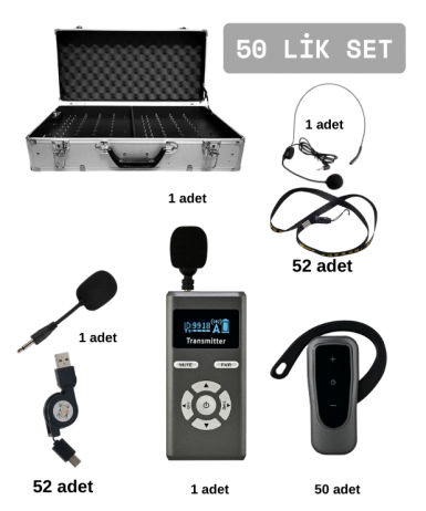 ZDK-330A 50 Lik Set Tur Rehber Kulaklık  Sistemleri 