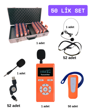 ZDK-330T 50 Lik Set Tur Rehber Kulaklık  Sistemleri 
